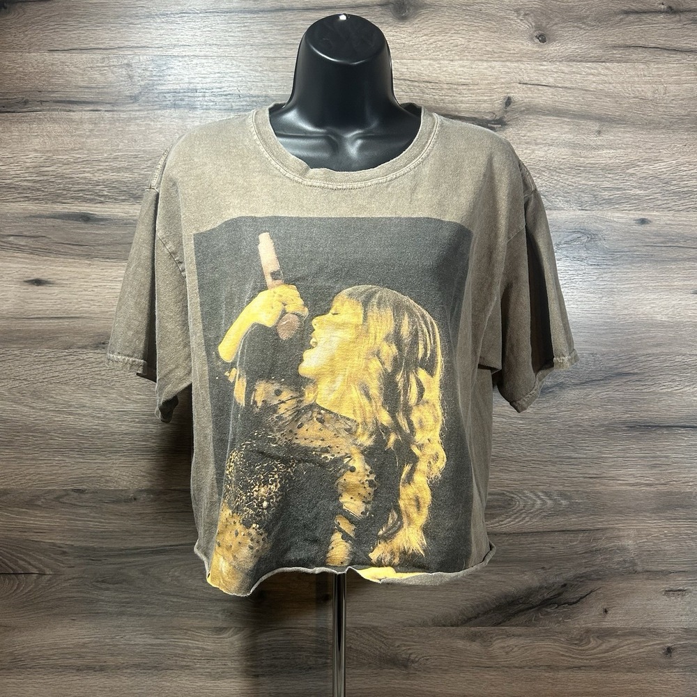 Taylor Swift Graphic Crop Top - Brown and Gold